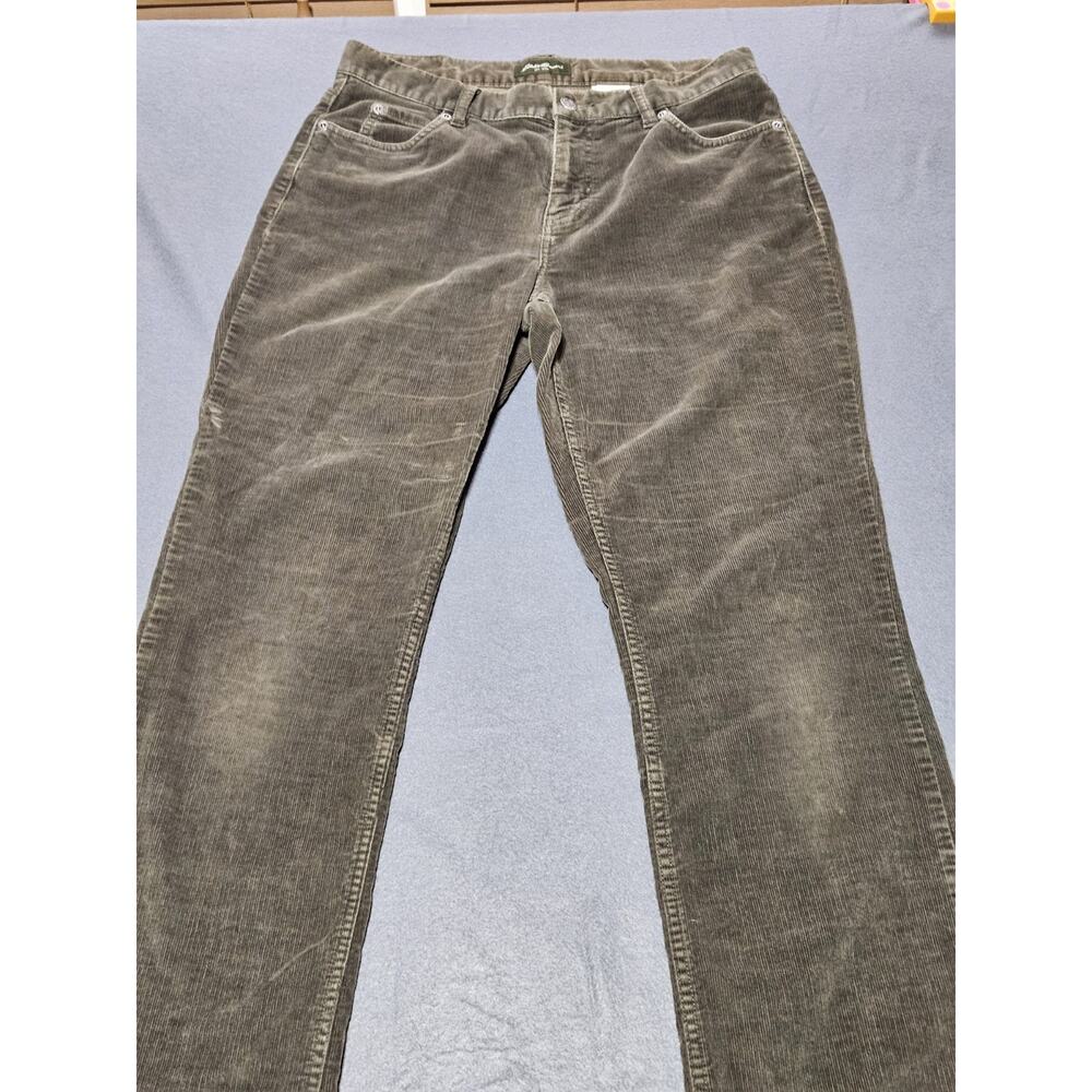 Eddie Bauer Jeans Womens 10 Brown Green Corduroy Outdoor Casual Pockets